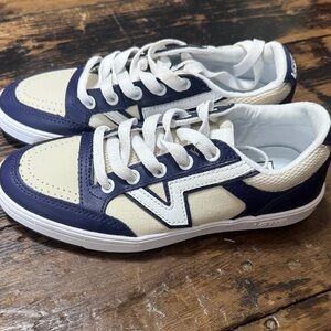 Vans Kids Navy and Cream Low-Top Sneakers
